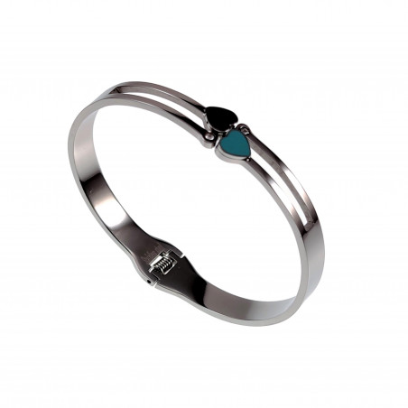 Bangle Dames - RVS - Stijve Armband met Hart en Zirkonias