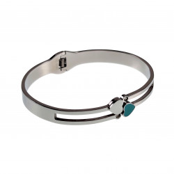 Bangle Dames - RVS - Stijve Armband met Hart en Zirkonias