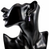 ∅14mm Oorbellen Dames - Gepolist RVS - Oorringen met Lila Glaskralen