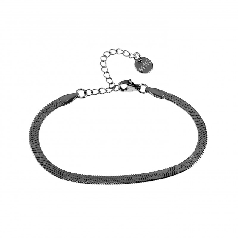 16cm x 21mm Armband Dames - Gepolist RVS - Platte Slangenarmband 16cm x 21mm Armband Dames - Gepolist RVS - Platte Slangenarmband
