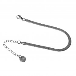 16cm x 21mm Armband Dames - Gepolist RVS - Platte Slangenarmband