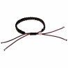 Macramé Armband Unisex - Gewaxt Leerdraad Donkerbruin-Zwart - RVS - Handgemaakt Armband