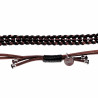 Macramé Armband Unisex - Gewaxt Leerdraad Donkerbruin-Zwart - RVS - Handgemaakt Armband