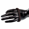 Handgemaakt Macramé Armband Unisex Gewaxt Leer Donkerbruin-Zwart - RVS