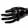 Macramé Armband Unisex - Gewaxt Leerdraad Blauw-Zwart - RVS - Handgemaakt Armband