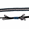 Macramé Armband Unisex - Gewaxt Leerdraad Navi Blauw-Zwart - RVS