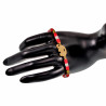Polymeerklei Armband Dames - Rood-Rauw Wit Armband met Olifantenhanger - Verguld RVS - Verstelbaar - Handgemaakt