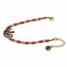 Roze-Wit Polymeerklei Armband met Levensboomhanger Verguld RVS