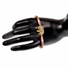 Roze-Wit Polymeerklei Armband met Levensboomhanger Verguld RVS