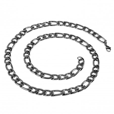 52cm x 8,5mm Ketting Unisex Gepolijste RVS - Figaro Schakelsketting