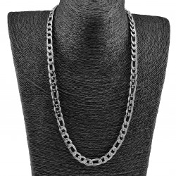 60cm x 8mm Ketting Unisex - Licht Gepolijste RVS - Figaro Schakelsketting Dames - Heren