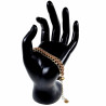 Verguld RVS Armband Dames - Cubaanse Schakelsarmband met Bruin Koord