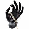 Verguld RVS Armband Dames Cubaanse Schakelsarmband met Lichtblauw Koord