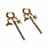 Oorbellen Dames - Verguld RVS - Oorringen met Drie Hanger