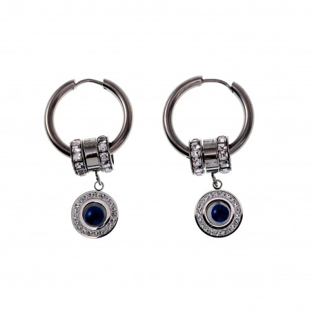 Lange Oorbellen Dames Gepolijst RVS ∅20mm Oorringen -Turks Oog Hanger