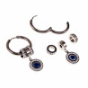Lange Oorbellen Dames - Gepolijst RVS - ∅20mm Oorringen met Turks Oog Hanger