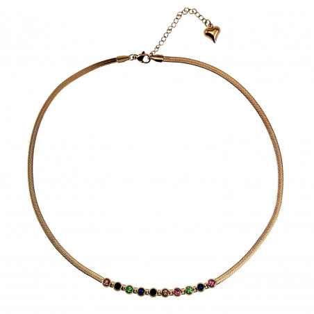 48cm x 3mm Ketting Dames Verguld RVS Slangenketting met Zirkoniasteen