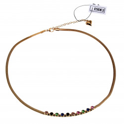 48cm x 3mm Ketting Dames Verguld RVS Slangenketting met Zirkoniasteen