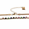48cm x 3mm Ketting Dames Verguld RVS Slangenketting met Zirkoniasteen