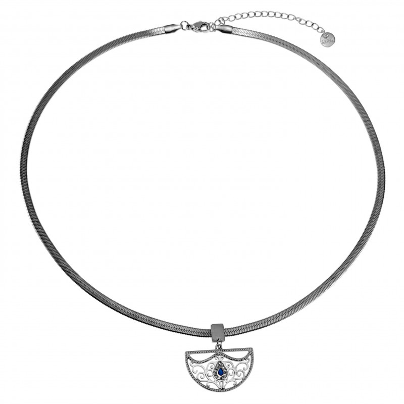 47cm x 3mm Ketting Dames Gepolijst RVS Platte Slangenketting met Hanger 47cm x 3mm Ketting Dames Gepolijst RVS Platte Slangenketting met Hanger