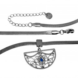 47cm x 3mm Ketting Dames Gepolijst RVS Platte Slangenketting met Hanger