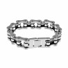 Zilverkleur-Zwart Roestvrijstalen Fiets Ketting Armband