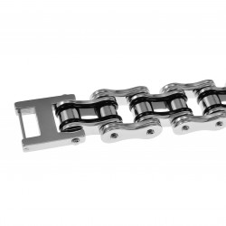 Zilverkleur-Zwart Roestvrijstalen Fiets Ketting Armband