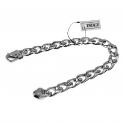 21cm x 10mm Armband Heren - Gepolist RVS - Cubaanse Schakelarmband met Leliebloem
