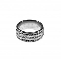 Ring Dames - Gepolijst RVS - Brede Ring met Zikonia's