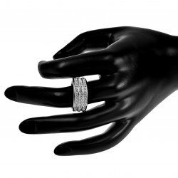 Ring Dames - Gepolijst RVS - Brede Ring met Zikonia's