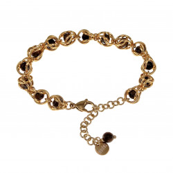 Dames Armband met Natuurlijke Tijgeroogsteen Verguld RVS Verstelbaar
