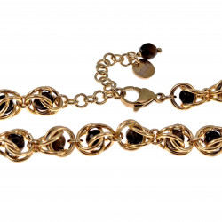 Dames Armband met Natuurlijke Tijgeroogsteen Verguld RVS Verstelbaar