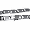 19cm x 9mm Armband Heren - Gepolist RVS 316L - Schakelarmband met Lijnen