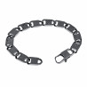 19cm x 9mm Armband Heren - Gepolist RVS 316L - Schakelarmband met Lijnen