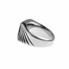 Ring Heren - Gepolijst RVS - Golvende Ring - Zegelring met Onyx Steen