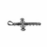 Kruis Hanger Heren - Gepolist RVS - Grote Kruishanger met Zirkonias