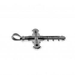 60cm x 5mm Jasseron Ketting + Kruis Hanger Heren - Gepolist RVS