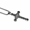 60cm x 5mm Jasseron Ketting + Kruis Hanger Heren - Gepolist RVS