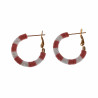 ∅27mm Oorbellen Dames - Verguld RVS - Oorringen met Roze-Gebroken Wit Polymeerklei