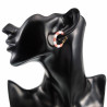 ∅27mm Oorringen me Roze-Gebroken Wit Polymeerklei Verguld RVS Dames