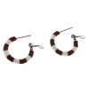 ∅27mm Oorringen me Roze-Gebroken Wit Polymeerklei RVS  Oorbellen Dames