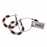 ∅27mm Oorringen me Roze-Gebroken Wit Polymeerklei RVS  Oorbellen Dames