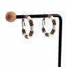 ∅27mm Oorringen me Roze-Gebroken Wit Polymeerklei RVS  Oorbellen Dames