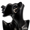 ∅27mm Oorringen me Roze-Gebroken Wit Polymeerklei RVS  Oorbellen Dames