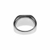 Ring Heren Kroon Design - Gepolijst RVS - Zegelring met Zwarte Emaille