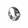 Ring Heren Kroon Design - Gepolijst RVS - Zegelring met Zwarte Emaille