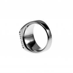 Ring Heren Kroon Design - Gepolijst RVS - Zegelring met Zwarte Emaille