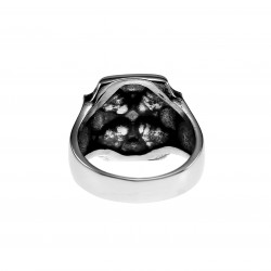 Ring Heren - Gepolijst RVS - Maltezer Zegelring - Ring met Kruis