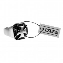Ring Heren - Gepolijst RVS - Maltezer Zegelring - Ring met Kruis