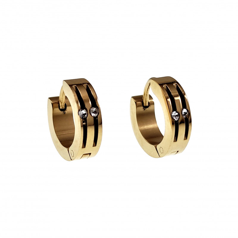 ∅13mm x 4mm Oorbellen Unisex - Verguld RVS - Oorringen Dames en Heren ∅13mm x 4mm Oorbellen Unisex - Verguld RVS - Oorringen Dames en Heren